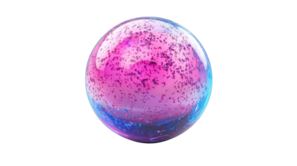 pink purple sphere ball fluid holographic Iridescent 3d render icon isolated on white background