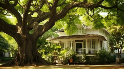 leaves tree shade house