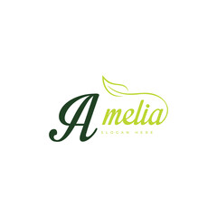 Obraz premium Boutique business brand amelia modern logo design vector