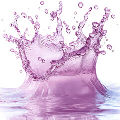 pink water splash isolated on transparent background