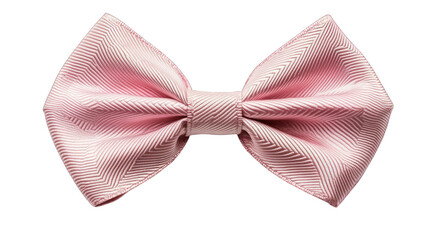 pink ribbon bow top view isolated on white background