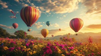 Fototapeta premium beautiful hot air balloon
