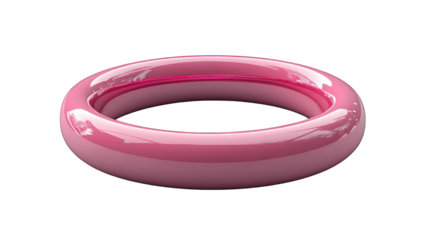 pink ring 3d render icon isolated on white background