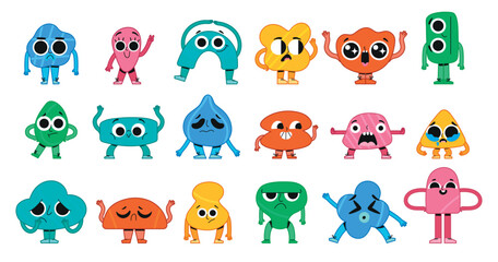 Flat abstract character emotions elements