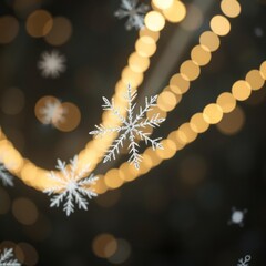 Beautiful snowflakes on an abstract shiny light background Bokeh light lights background bokeh abstract light bright effect shiny
