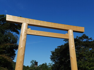 伊勢神宮　式年遷宮後の鳥居