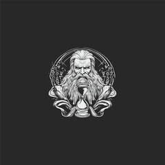 Titan Kronos ancient greek mythology design vector template logo illustration