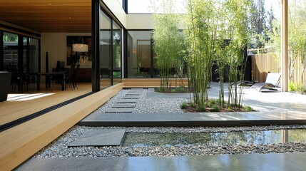 Minimalist Home with Indoor Courtyard