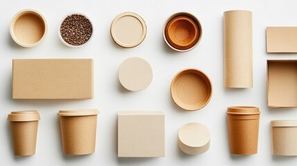 Fototapeta premium Eco-friendly packaging mockups on white background
