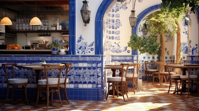 charm blue and white tile