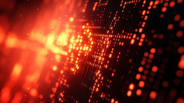 Close-up of a digital lock symbol on a background of binary code, representing security and data protection in technology.