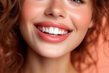 Closeup photo of beautiful young woman with opened toothy mouth brown eyes look ecstatic express amazon promotion isolated on background