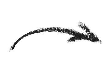 Arrow. Realistic rough black marker. Set of ink lines. The doodle is drawn on a white isolated background with a black marker. Hand painted. Black marker on paper isolated on white background