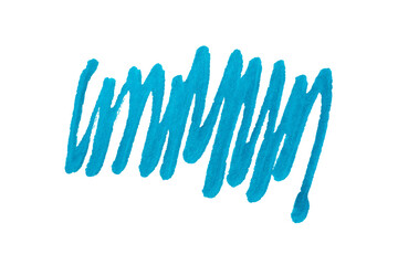 Realistic rough blue marker. Set of ink lines. Drawing drawn on white isolated background with chalk. Hand painting. Pencil on paper isolated on white background