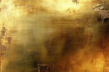 Abstract golden textured background with brushed marks and faded areas