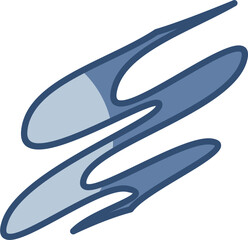 intestine icon, transparent background. replaceable blue color design