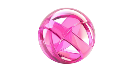pink sphere ball isolated on white background