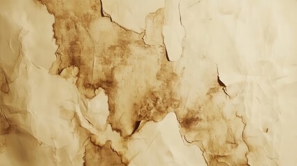 Fototapeta premium Damaged paper texture with coffee stains, abstract