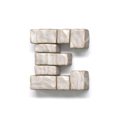 Stone wall font Letter E 3D