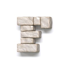 Stone wall font Letter F 3D