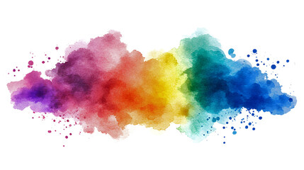 Fototapeta premium Vibrant Rainbow Watercolor Cloud Abstract Art for Creative Projects transparent background