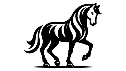 Adobe Illustrator ArVector black horse silhouette isolated view. Horse silhouette.Black color bold and line vector illustrations eps 10 on a PNG background.twork