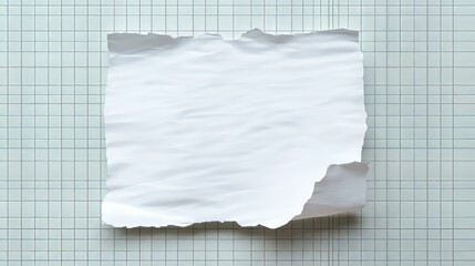 Obraz premium Torn paper on grid background. White and gray.