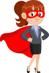 Business Woman Cartoon Character SuperHero