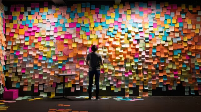 notes post its wall