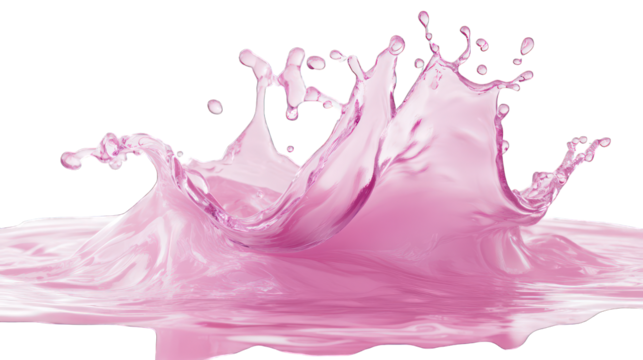pink water swirl splash 3d render icon isolated on white background