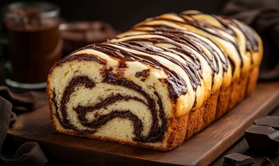 Baking a scrumptious chocolate babka loaf with rich layers and warm crust