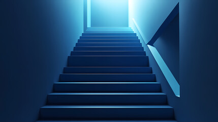 Fototapeta premium Mysterious Blue Stairway to Light