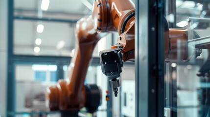 Industrial Robot Arm in Factory