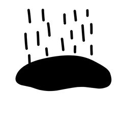 silhouette of a puddle of rainwater