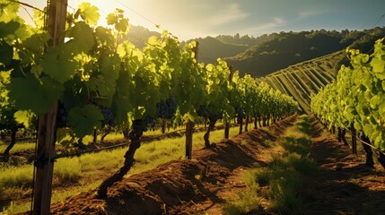 Naklejka premium sunlight green wine