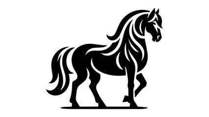 Adobe Illustrator ArVector black horse silhouette isolated view. Horse silhouette.Black color bold and line vector illustrations eps 10 on a PNG background.twork