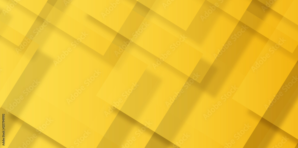 Poster abstract modern yellow pattern geometric luxury gradient line background random square shape design.