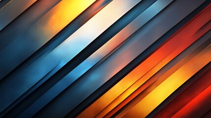 Dynamic diagonal stripes radiate vibrant warm and cool hues. AI Generated