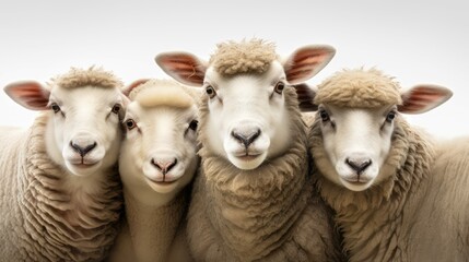 fluffy sheep isolated on white