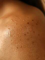 Fototapeta premium Detailed image of a rash on the arm caused by an allergic reaction, with raised, irritated spots and clear texture