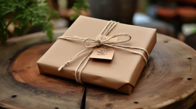 string brown paper package