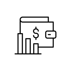 Trading planner outline icons, minimalist vector illustration ,simple transparent graphic element .Isolated on white background