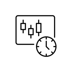 Trading planner outline icons, minimalist vector illustration ,simple transparent graphic element .Isolated on white background