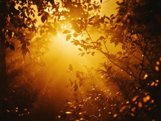 Sunlight filtering through tree leaves