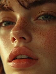 Naklejka premium Woman with freckles
