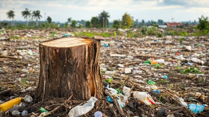 Obraz premium Pollution and Nature's Wound