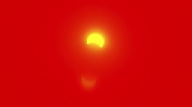 Solar Eclipse Time Lapse 200mm with Red Filter Astrophotography