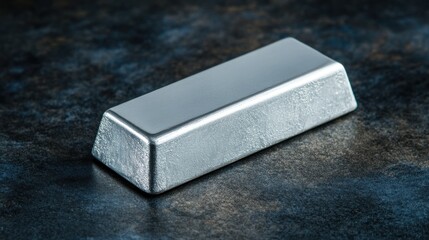 Refined Silver Bar on Dark Industrial Surface Representing Global Demand and Value of Silver in Modern Economy