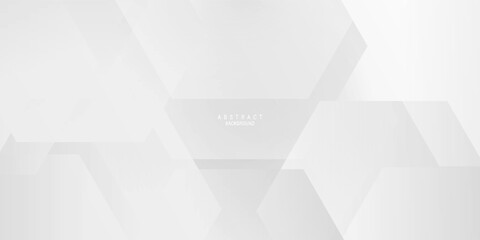 modern vector illustration of white and grey abstract background with hexagon design
