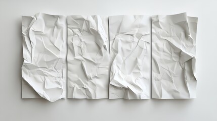 Obraz premium Abstract arrangement of crumpled paper panels.